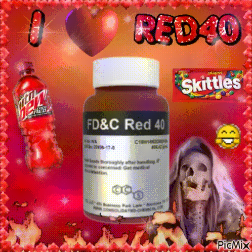 An image of a red 40 themed blinky gif